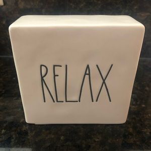 💚 RAE DUNN - RELAX / PAUSE Paperweight Block